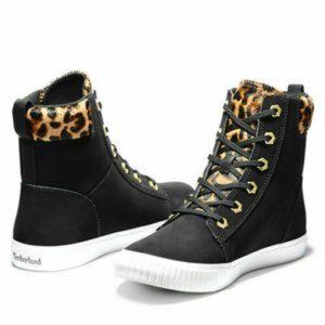 Black Leopard Boot Sneakers